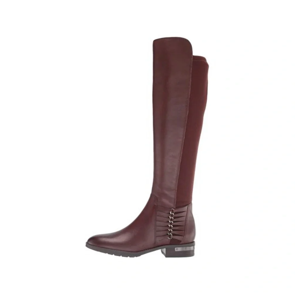 VINCE CAMUTO MAHOGANY LEATHER RIDING BOOTS NWT SZ 7.5 - Picture 1 of 10